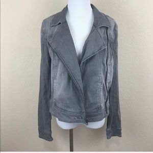 Gray Denim Moto Jacket by PAIGE